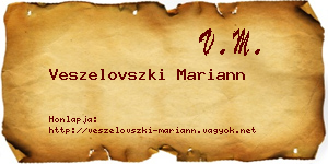 Veszelovszki Mariann névjegykártya